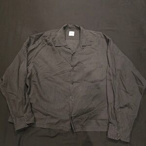 Zara Black Baggy Button Up Shirt L-XL